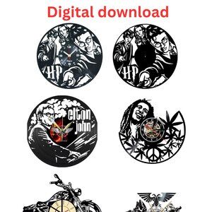 6 Designs Laser Cut  for Wall Decor | Vinyl Record Clock